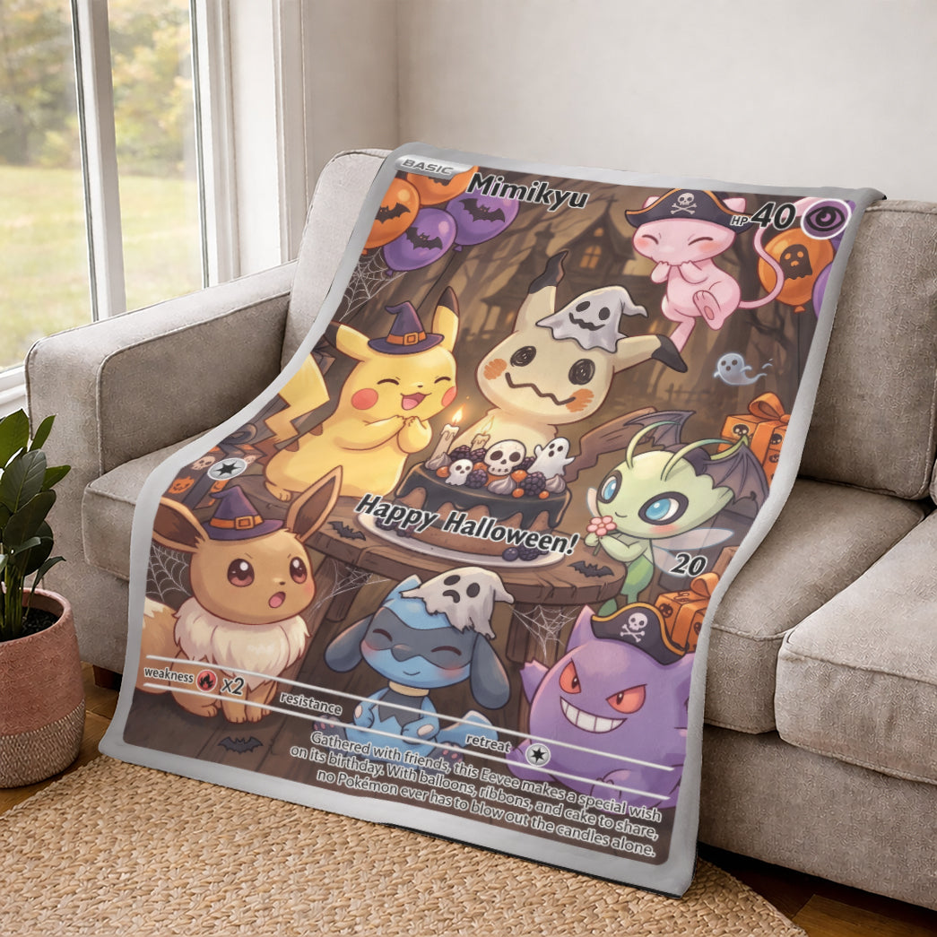 PKM Mimukyu Happy Halloween Custom Fleece Blanket