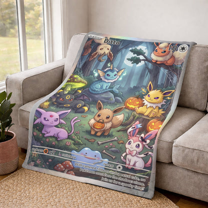 PKM Ditto And Eevee Evolution Custom Fleece Blanket