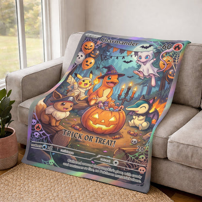 PKM Charmander Trick Or Treat Custom Fleece Blanket