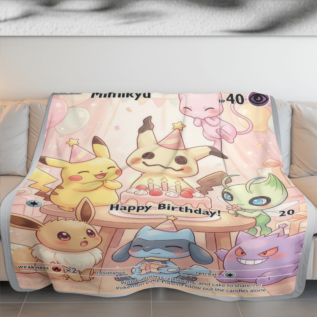 PKM Mimikyu Birthday Gift Custom Fleece Blanket