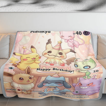 PKM Mimikyu Birthday Gift Custom Fleece Blanket