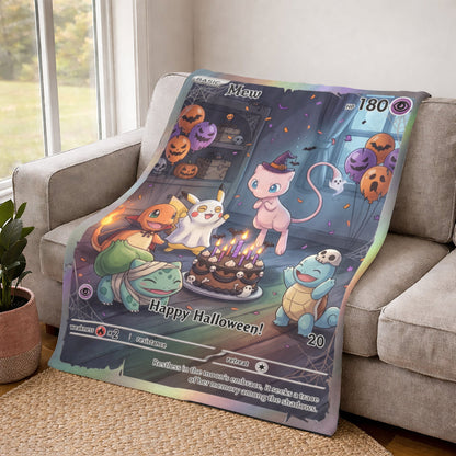 PKM Mew Happy Halloween Custom Fleece Blanket
