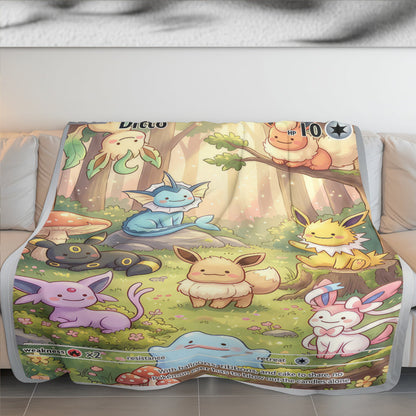 PKM Ditto And Eevee Evolution Custom Fleece Blanket