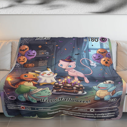 PKM Mew Happy Halloween Custom Fleece Blanket