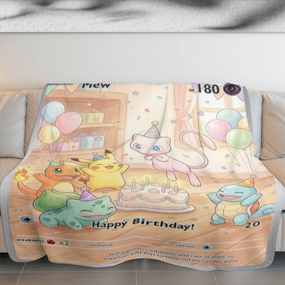 PKM Mew Birthday Gift Custom Fleece Blanket