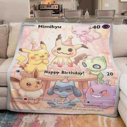 PKM Mimikyu Birthday Gift Custom Fleece Blanket