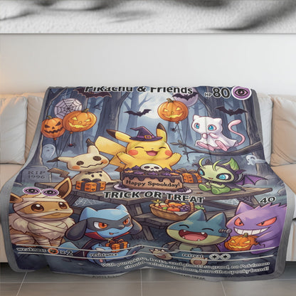 PKM Pikachu And Friends Trick Or Treat Custom Fleece Blanket