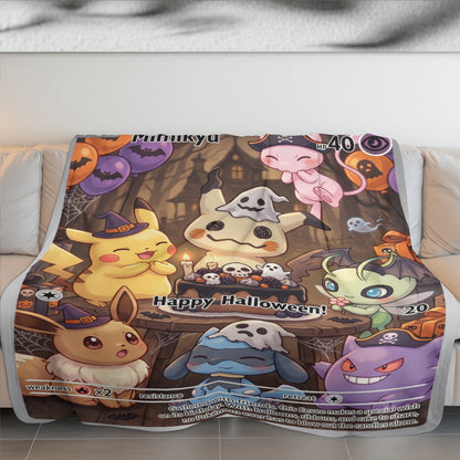 PKM Mimukyu Happy Halloween Custom Fleece Blanket