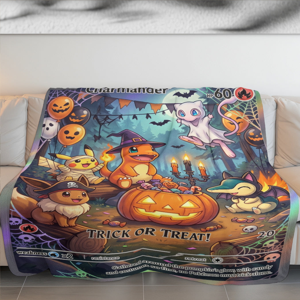 PKM Charmander Trick Or Treat Custom Fleece Blanket