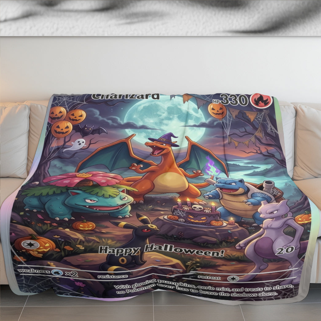 PKM Charizard Happy Halloween Custom Fleece Blanket