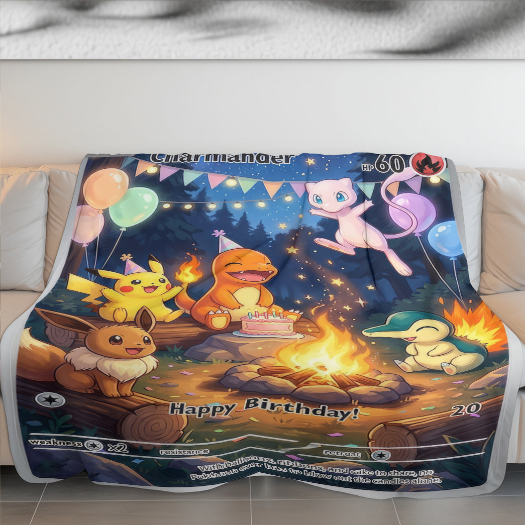 PKM Charmander Birthday Gift Custom Fleece Blanket