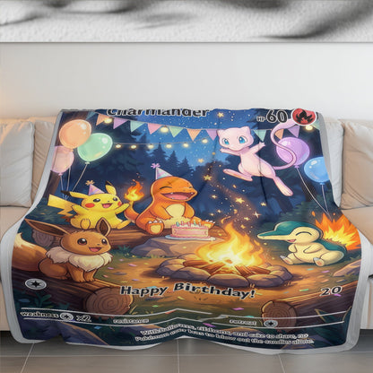 PKM Charmander Birthday Gift Custom Fleece Blanket