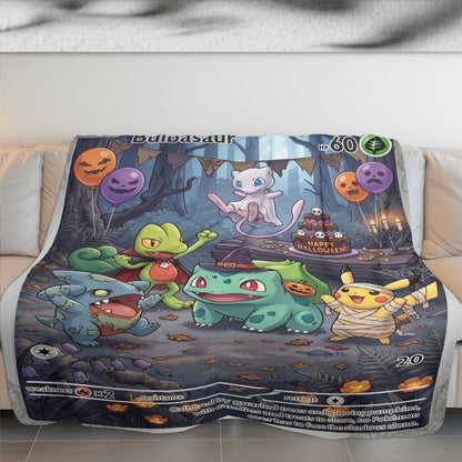 PKM Bulbasaur Happy Halloween Custom Fleece Blanket