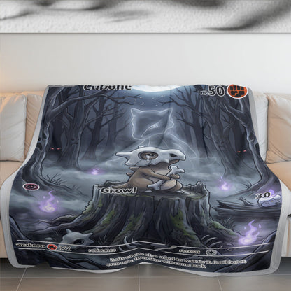 PKM Dark Cubone Custom Fleece Blanket