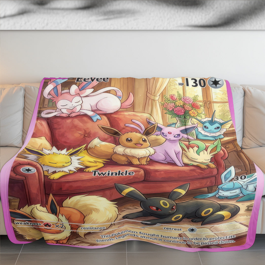 PKM Eevee Evolution Custom Fleece Blanket