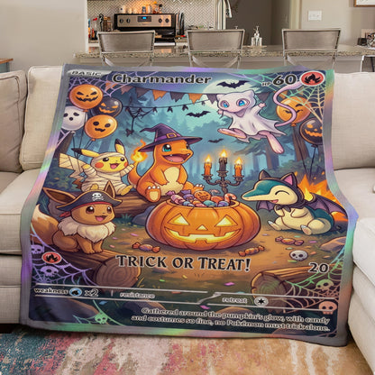 PKM Charmander Trick Or Treat Custom Fleece Blanket