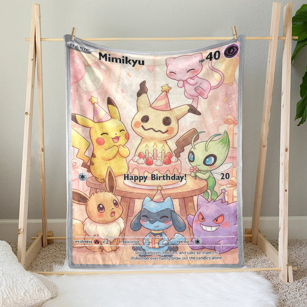 PKM Mimikyu Birthday Gift Custom Fleece Blanket