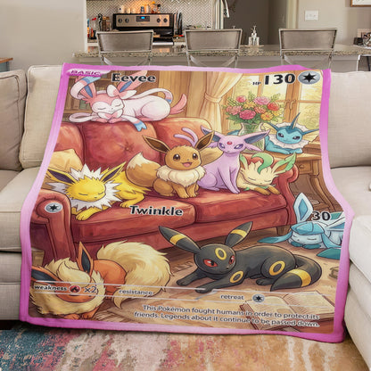 PKM Eevee Evolution Custom Fleece Blanket
