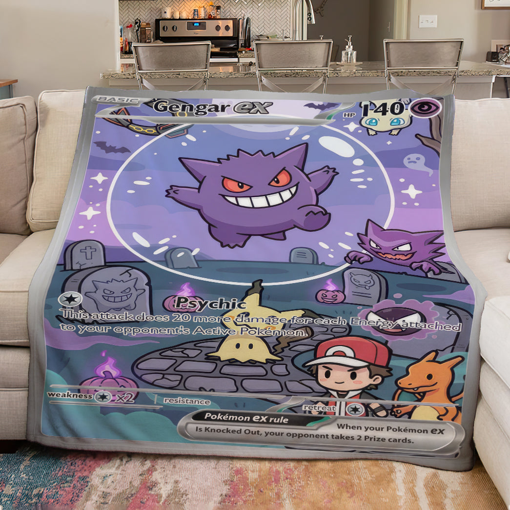 PKM Gengar Custom Fleece Blanket