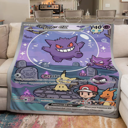PKM Gengar Custom Fleece Blanket