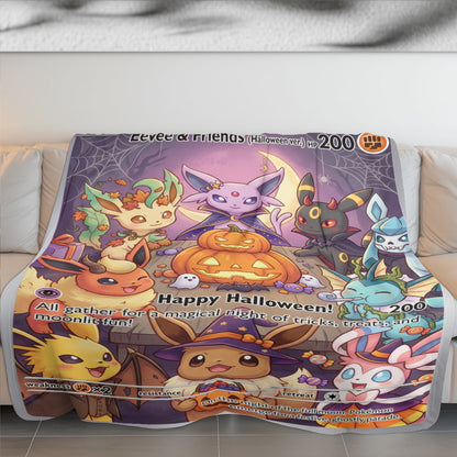 PKM Eevee Evolution Happy Halloween Custom Fleece Blanket