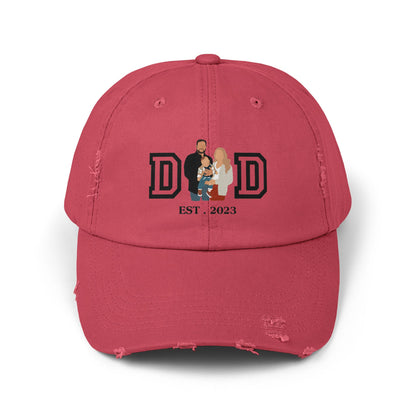Custom DAD EST Unisex Distressed Cap