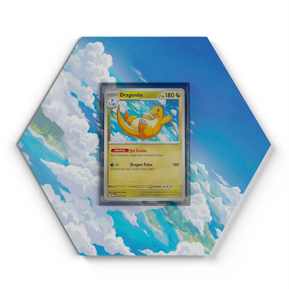 012015 Dragonite Pokémon Card Artwork Hexagon Display