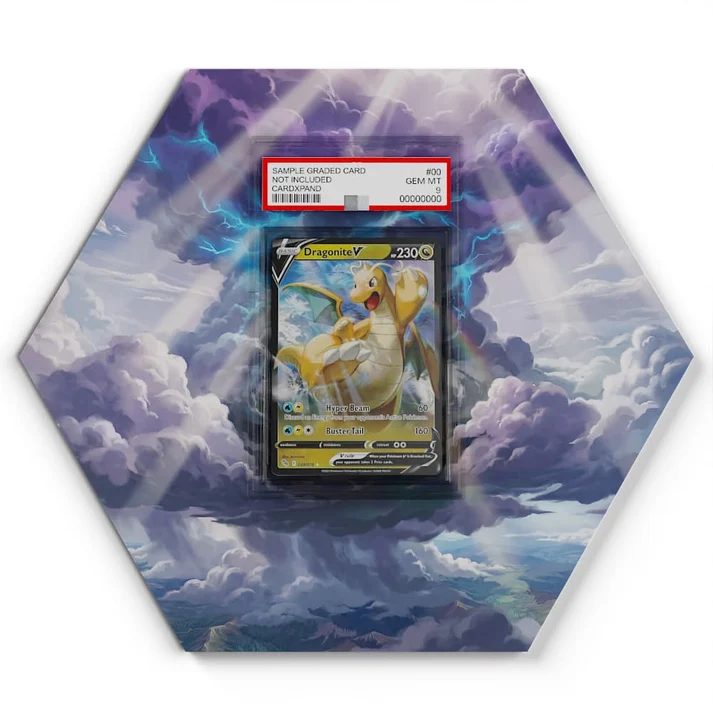049078 Dragonite V  Pokémon Card Artwork Hexagon Display