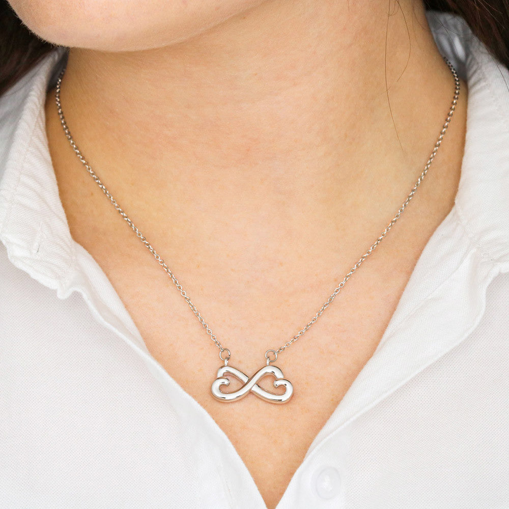 Personalized Endless Love Necklace with 3 Family Photos for Mom