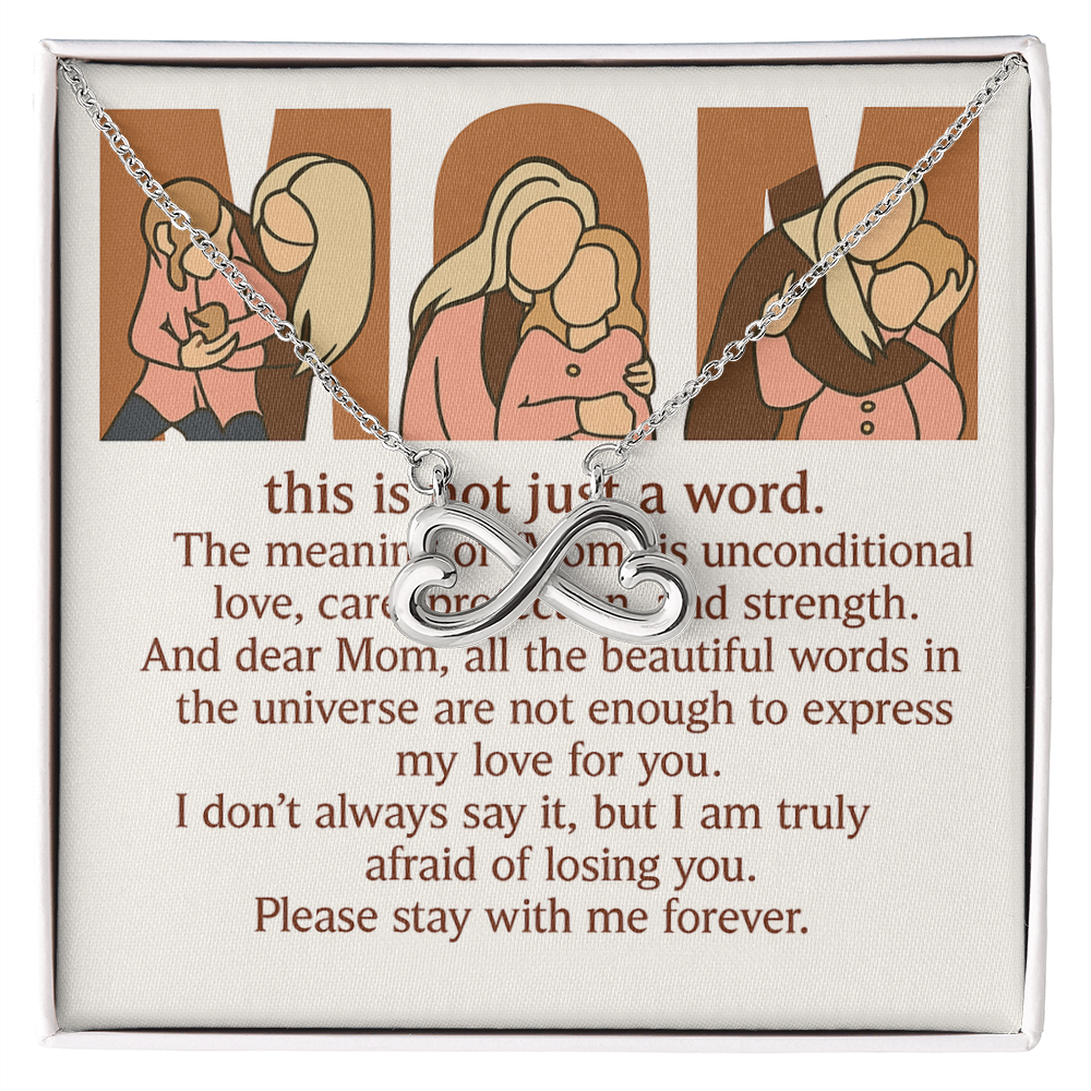 Personalized Endless Love Necklace with 3 Family Photos for Mom