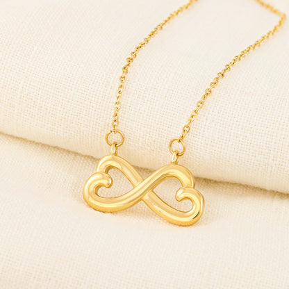 Personalized Endless Love Necklace with 3 Family Photos for Mom