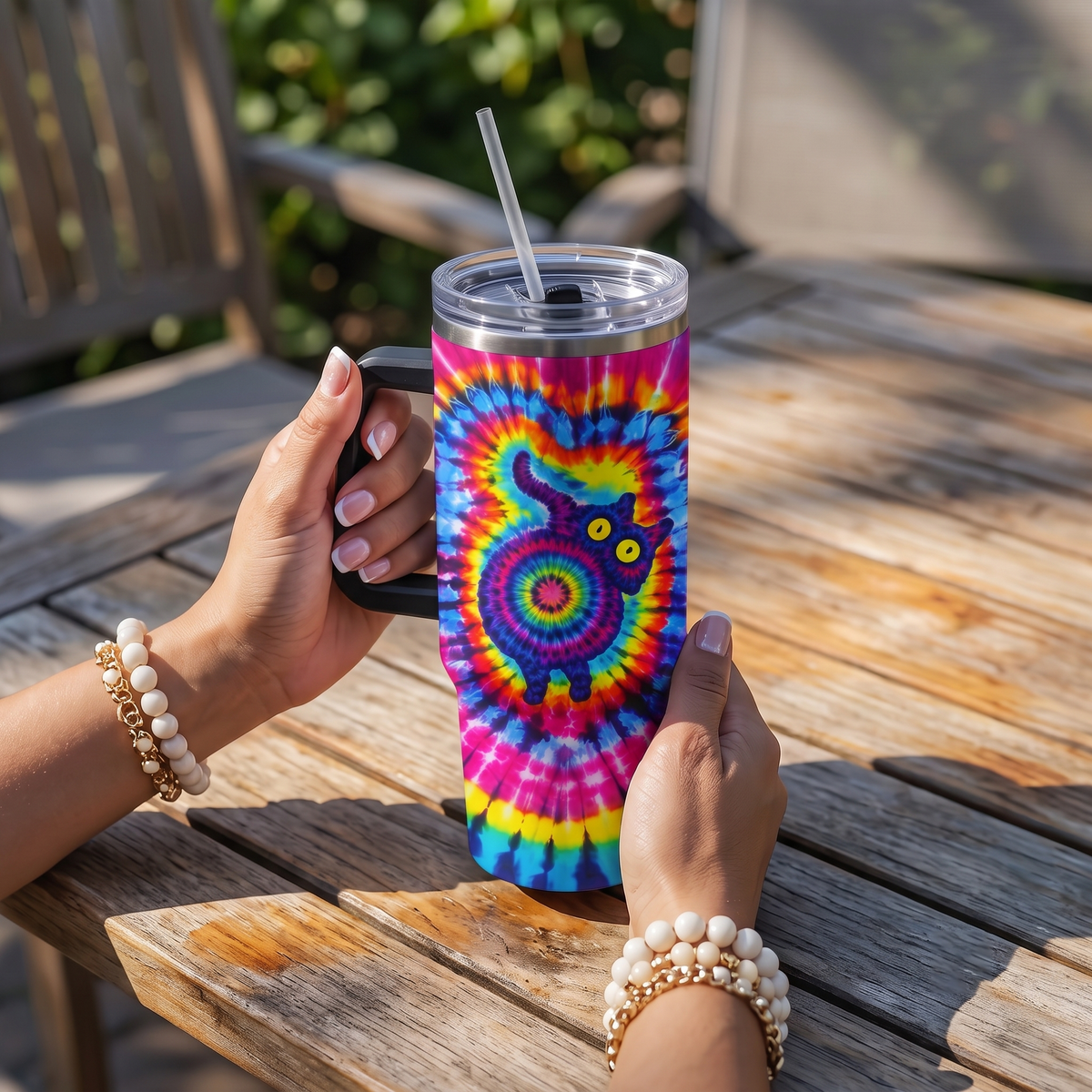 PKM Ghost Type Seamless Pattern Luminous Tumbler Stainless Steel Tumbler