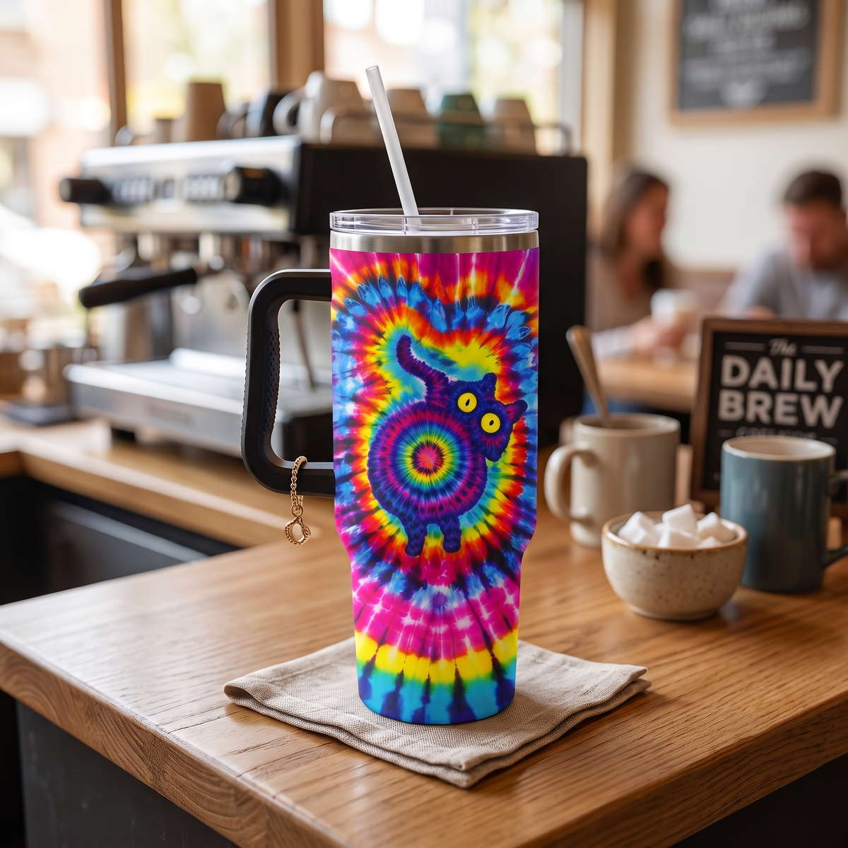 PKM Ghost Type Seamless Pattern Luminous Tumbler Stainless Steel Tumbler