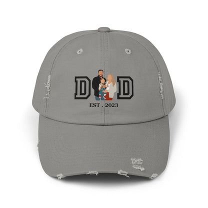 Custom DAD EST Unisex Distressed Cap