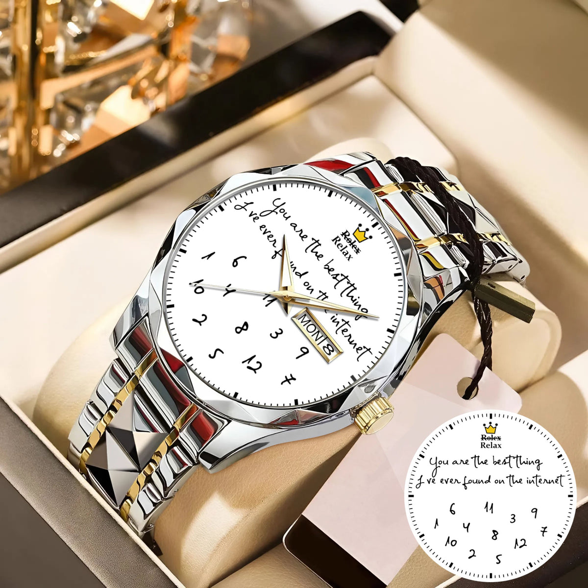 Custom Message Watch for Him – Unique Gift for Boyfriend, Husband, Anniversary & Valentine’s Day