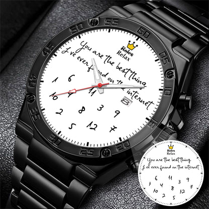Custom Message Watch for Him – Unique Gift for Boyfriend, Husband, Anniversary & Valentine’s Day