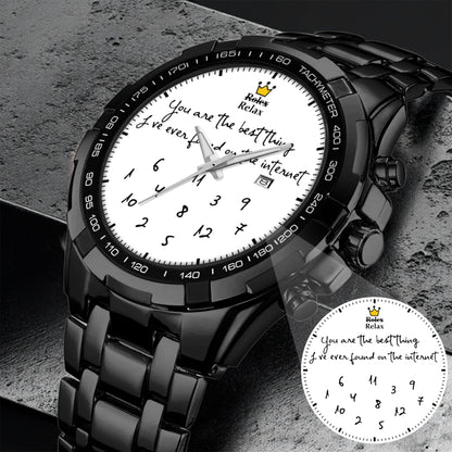 Custom Message Watch for Him – Unique Gift for Boyfriend, Husband, Anniversary & Valentine’s Day