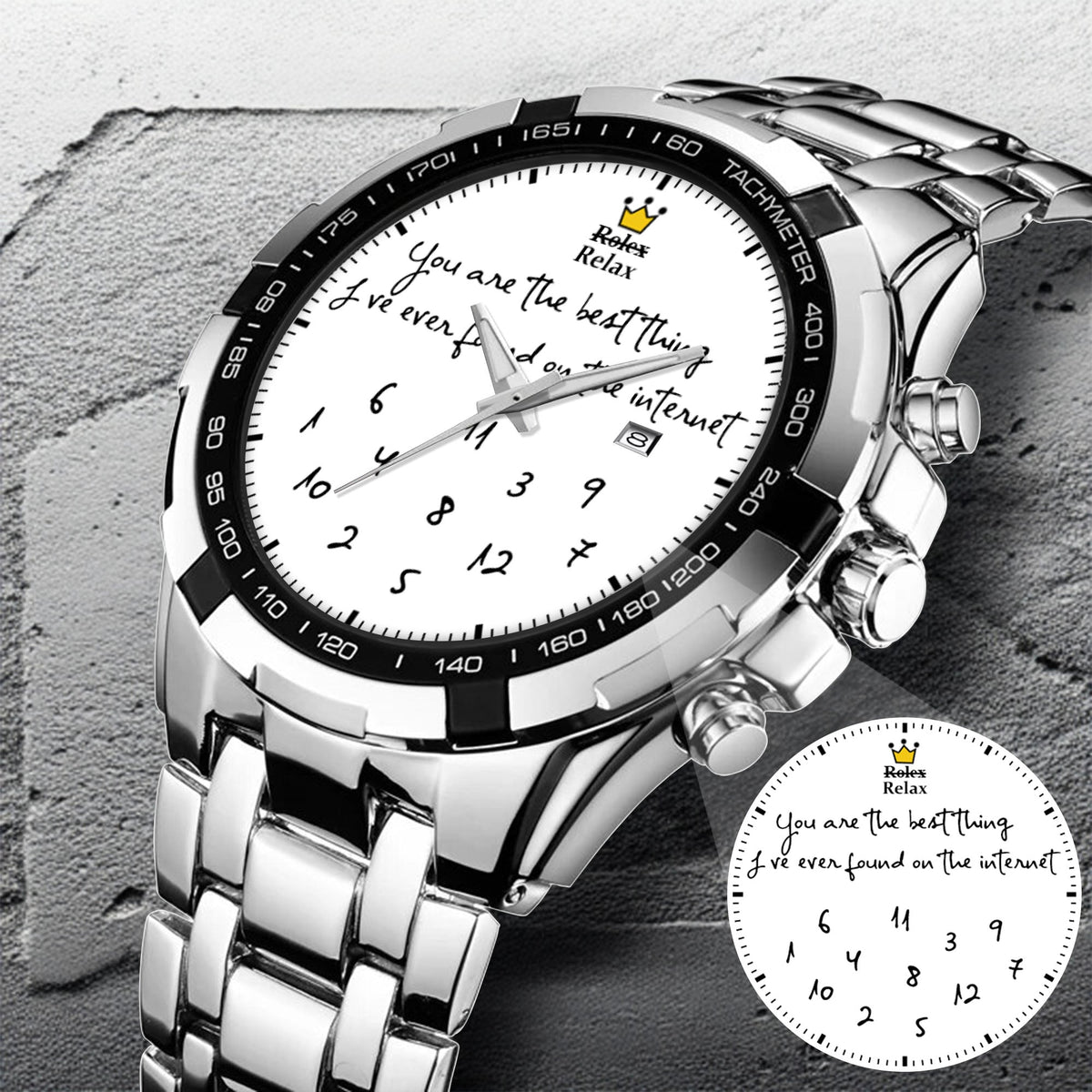 Custom Message Watch for Him – Unique Gift for Boyfriend, Husband, Anniversary & Valentine’s Day