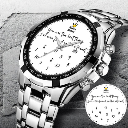 Custom Message Watch for Him – Unique Gift for Boyfriend, Husband, Anniversary & Valentine’s Day