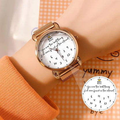 Custom Message Watch for Him – Unique Gift for Boyfriend, Husband, Anniversary & Valentine’s Day