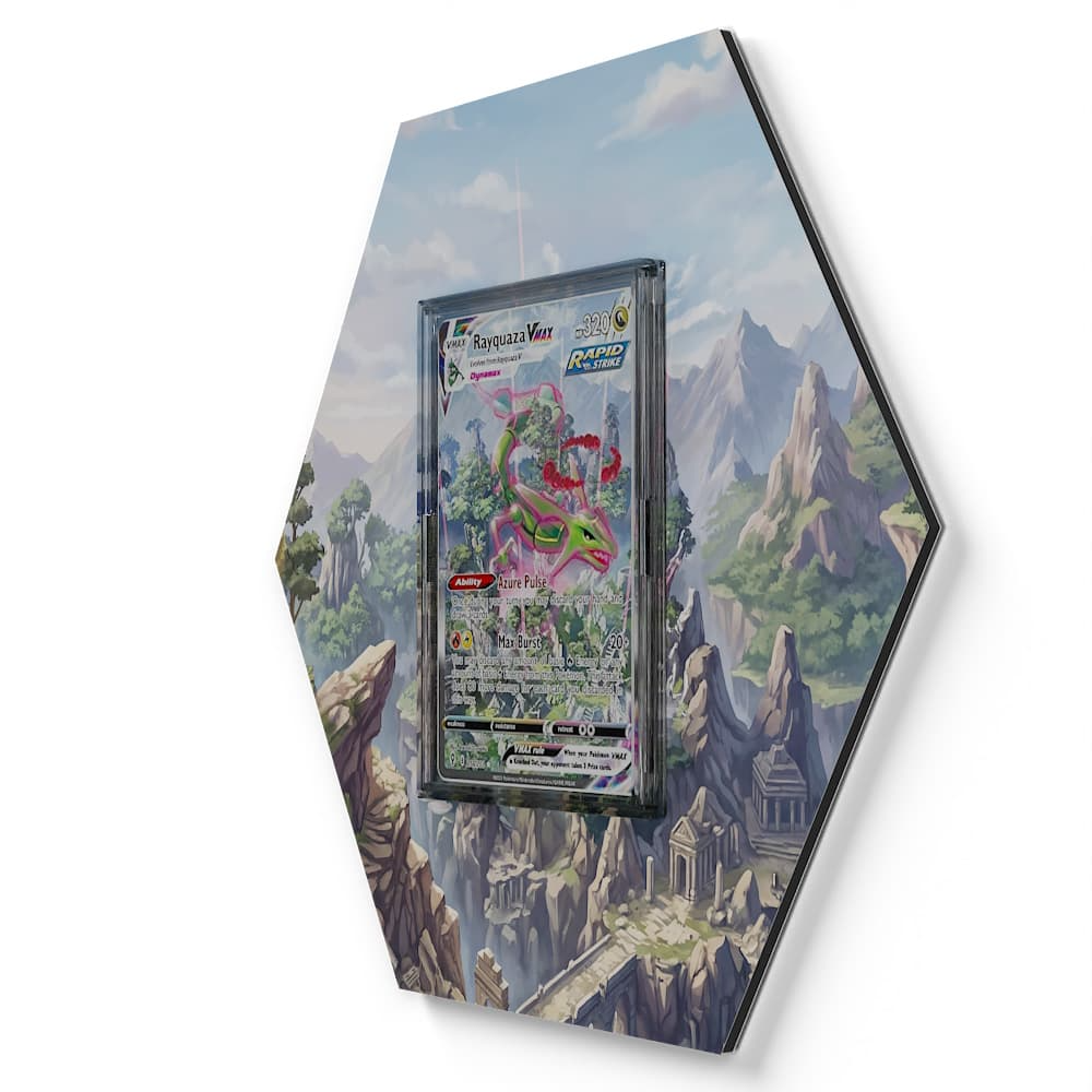 218/203 Rayquaza VMAX Pokémon Card Artwork Hexagon Display