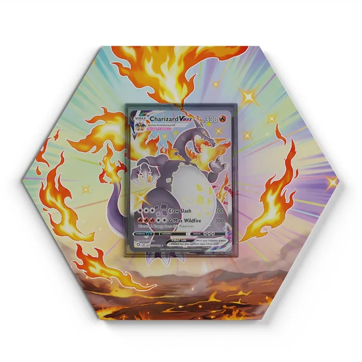 SV107SV122 Charizard VMAX Pokémon Card Artwork Hexagon Display