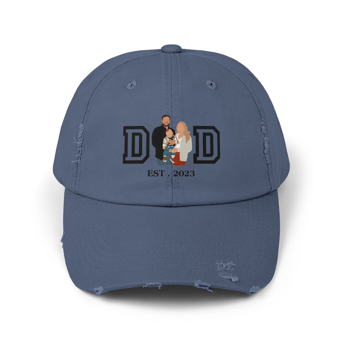 Custom DAD EST Unisex Distressed Cap
