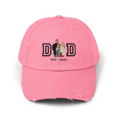 Custom DAD EST Unisex Distressed Cap