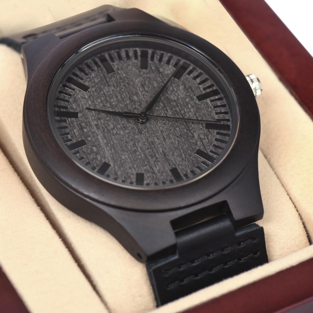 Personalized Wooden Watch with 3 Family Photos for Dad