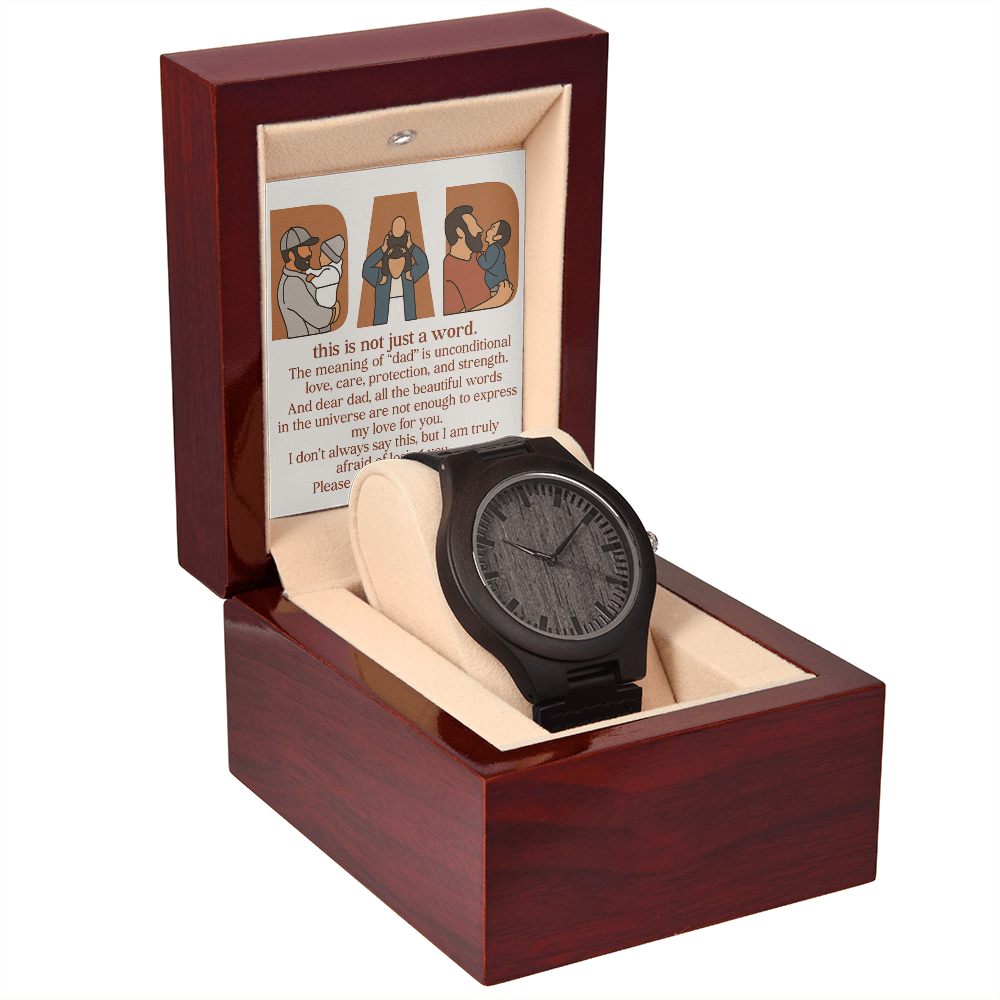 Personalized Wooden Watch with 3 Family Photos for Dad