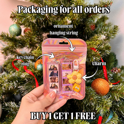 Personalized Photo Strip Christmas Keychain Ornament