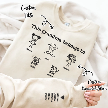 Personalized Embroidered Family Cute Drawing Hoodie Sweatshirt T-Shirt Mother's Day Christmas Gift
