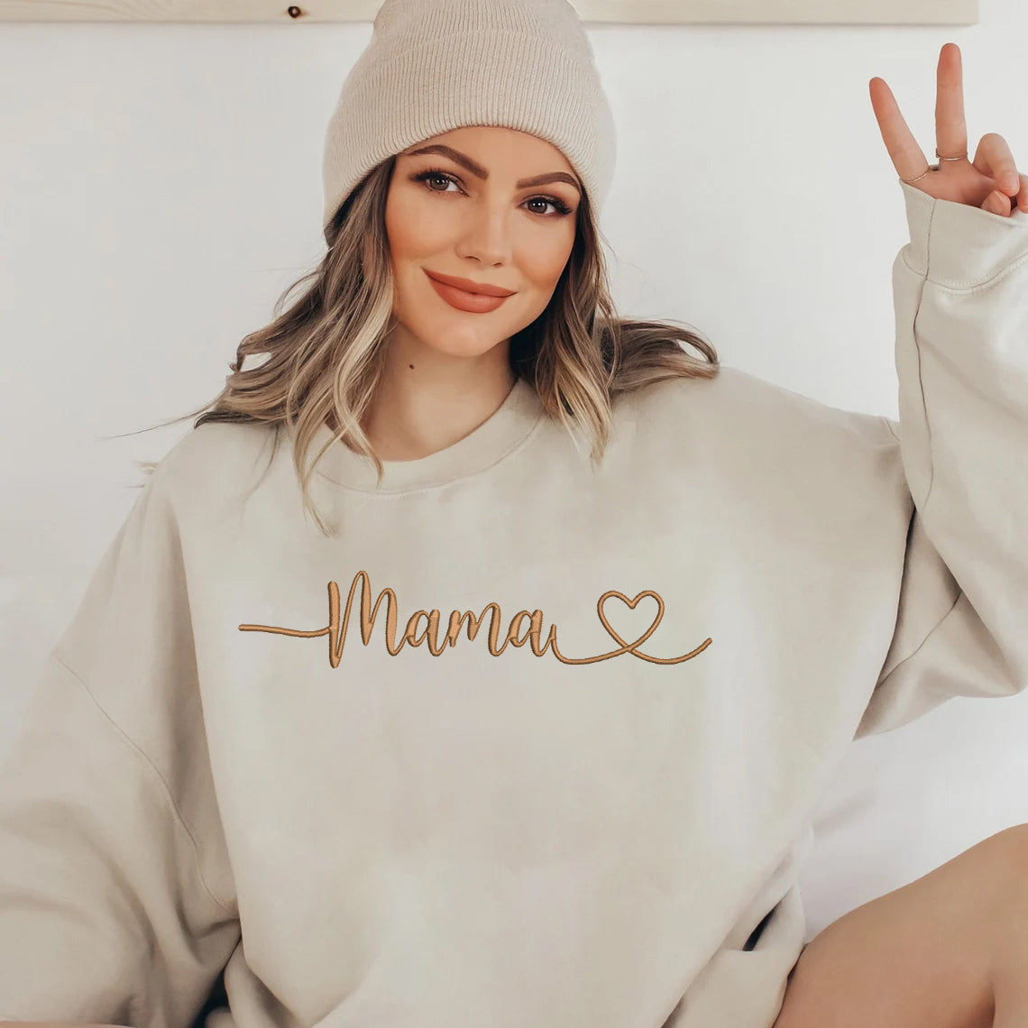 Mother's Day Personalized Embroidered Custom Text Hoodie Sweatshirt T-Shirt