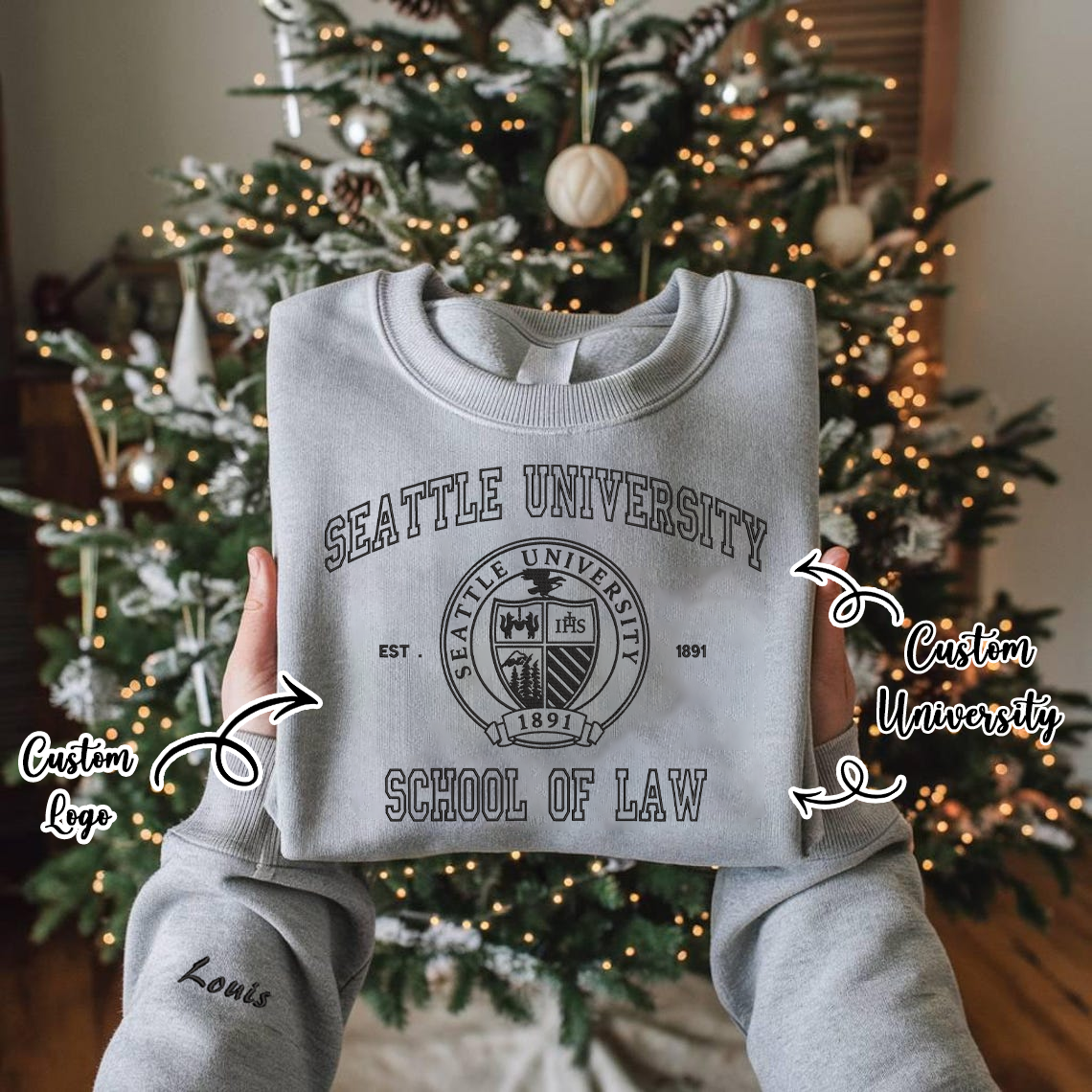 Personalized Embroidered Custom University Hoodie Sweatshirt T-Shirt